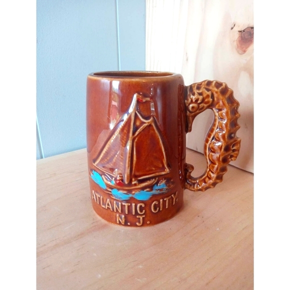 Vintage Atlantic City New Jersey Mug Sea Horse